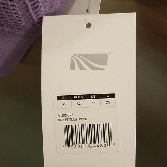 💕MARIKA💕 Seamless Mesh Back Sports Bra ~ Violet XS NWT - Picture 13 of 13